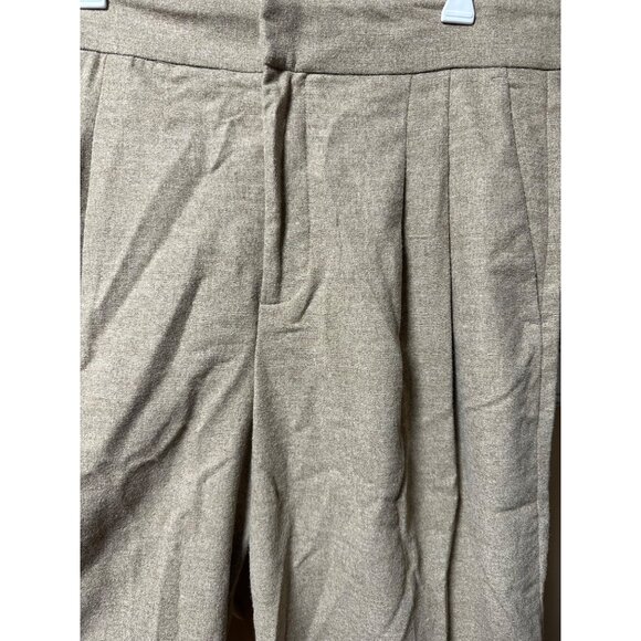Zara Woman Wool Blend Light Brown Culottes Wide Leg Pants Cropped Large - Picture 3 of 8